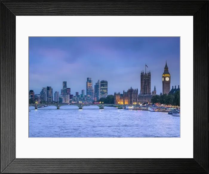 Framed Print : Nine Elms & River Thames, London, England, UKevening Framed Print : Nine Elms & River Thames, London, England, UKevening