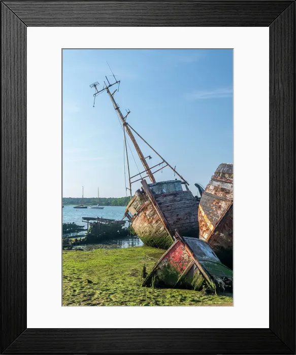 Framed Print : UK, England, Suffolk, Pin Mill, River Orwell, Boat Graveyard Framed Print : UK, England, Suffolk, Pin Mill, River Orwell, Boat Graveyard