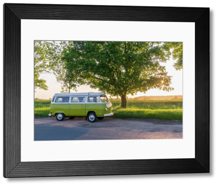 Framed Print : UK, England, Cambridgeshire, VW T2 Baywindow Campervan Framed Print : UK, England, Cambridgeshire, VW T2 Baywindow Campervan