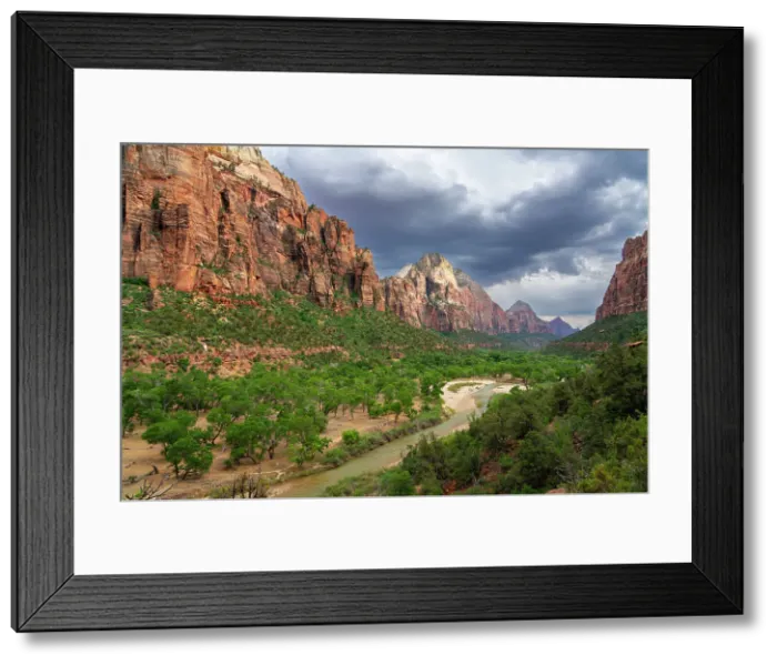 Framed Print : Virgin River flowing through Zion Canyon near Heaps Canyon, Zion National Park, Washington County, Utah, USA Framed Print : Virgin River flowing through Zion Canyon near Heaps Canyon, Zion National Park, Washington County, Utah, USA