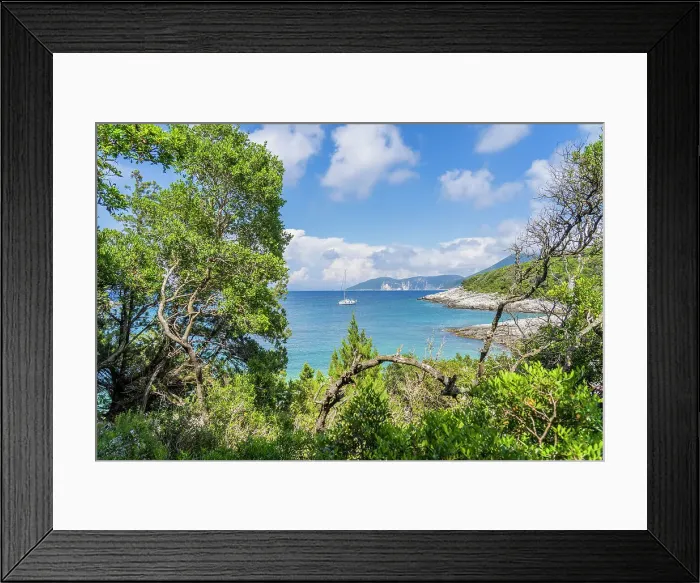 Framed Print : Kimilia Beach, Fiscardo, Kefalonia, Ionian Islands, Greek Islands, Greece