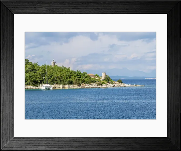 Framed Print : Venitian lighthouse in Fiscardo, Kefalonia, Ionian Islands, Greek Islands, Greece