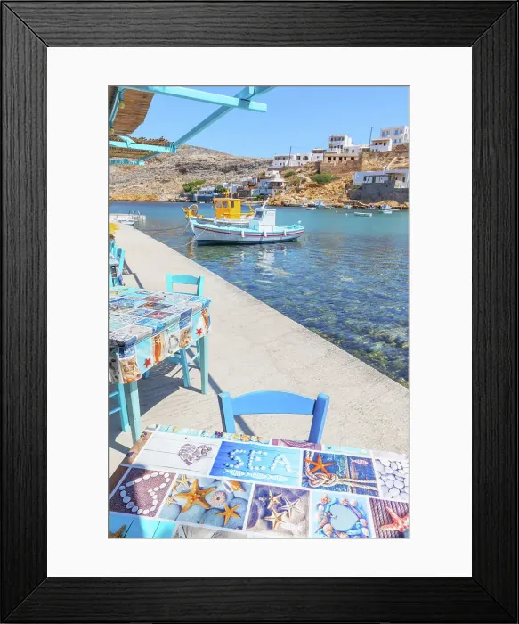 Framed Print : Traditional Greek taverna, Heronissos, Sifnos Island, Cyclades Islands, Greece Framed Print : Traditional Greek taverna, Heronissos, Sifnos Island, Cyclades Islands, Greece