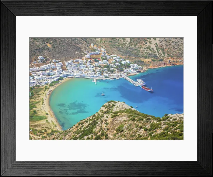 Framed Print : Kamares port, high angle view, Kamares, Sifnos Island, Cyclades Islands, Greece Framed Print : Kamares port, high angle view, Kamares, Sifnos Island, Cyclades Islands, Greece