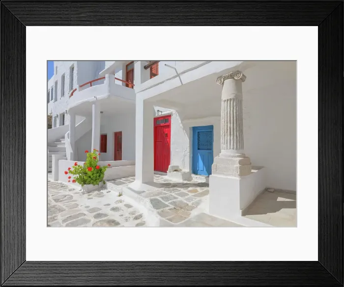Framed Print : View of Kastro village including an ancient Greece column, Kastro, Sifnos Island, Cyclades Islands, Greece Framed Print : View of Kastro village including an ancient Greece column, Kastro, Sifnos Island, Cyclades Islands, Greece