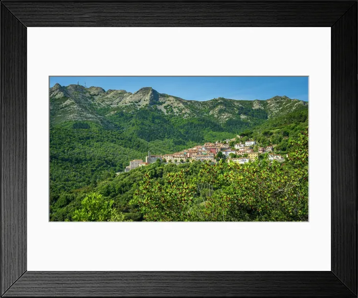 Framed Print : Italy, Tuscany, Elba. View towards Marciana and the Monte Capanne in the background Framed Print : Italy, Tuscany, Elba. View towards Marciana and the Monte Capanne in the background