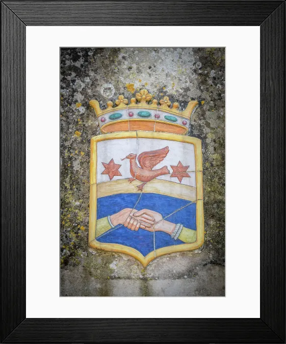 Framed Print : Italy, Tuscany, Elba. the coat of arms of Poggio Framed Print : Italy, Tuscany, Elba. the coat of arms of Poggio