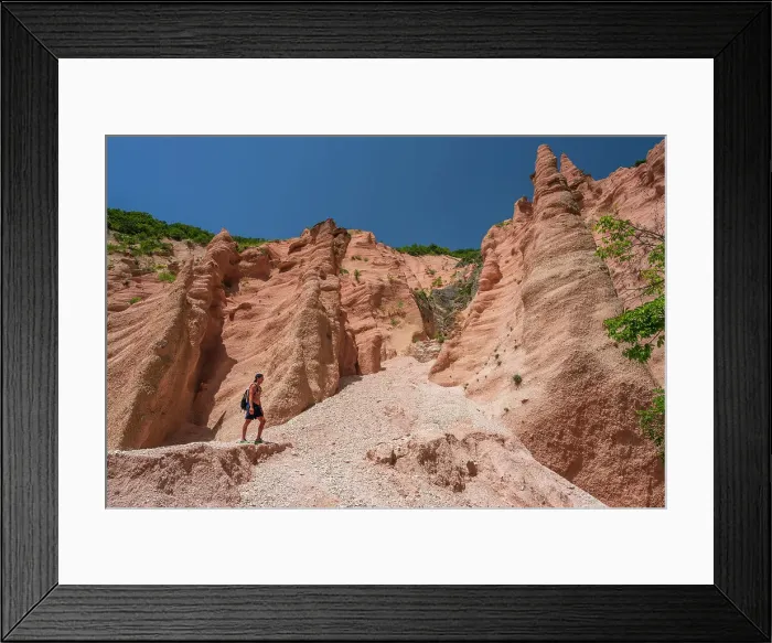 Framed Print : Italy, The Marches. At the rock formation Lame Rosse in the Monti Sibillini park