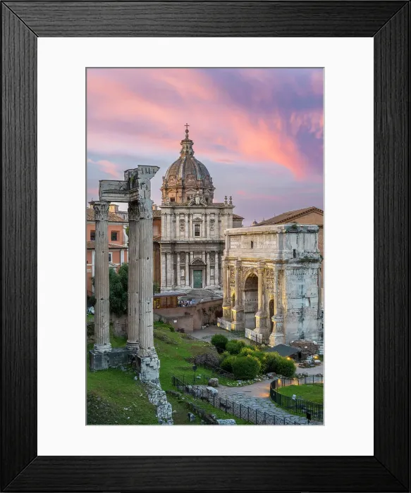 Framed Print : Sunset view over Roman Forum, Rome, Lazio, Italy Framed Print : Sunset view over Roman Forum, Rome, Lazio, Italy