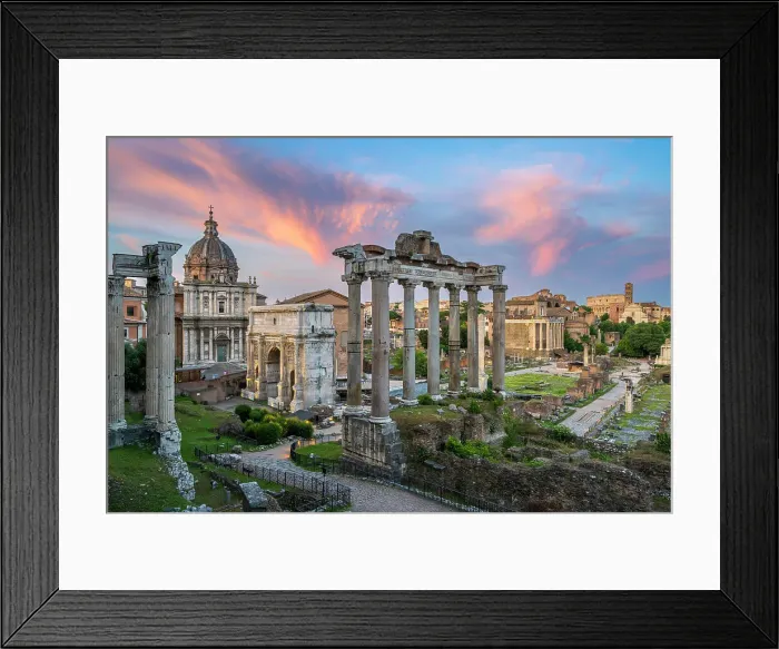 Framed Print : Sunset view over Roman Forum, Rome, Lazio, Italy Framed Print : Sunset view over Roman Forum, Rome, Lazio, Italy