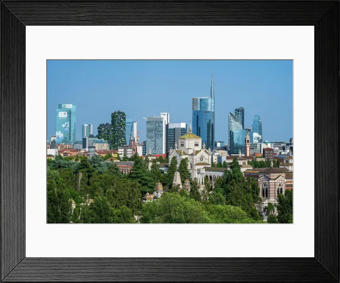 Framed Print : Financial district skyline, Milan, Lombardy, Italy