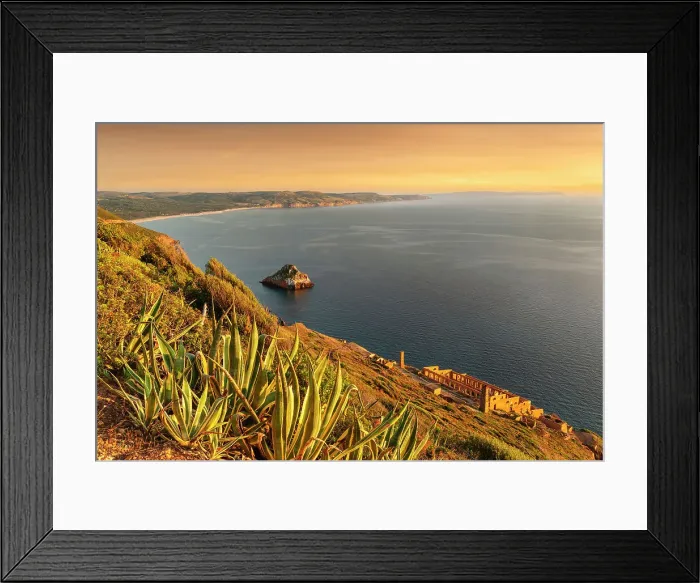 Framed Print : View from panorama point in Nebida on Agusteri rock, Sud Sardegna district, Sardinia, Italy Framed Print : View from panorama point in Nebida on Agusteri rock, Sud Sardegna district, Sardinia, Italy