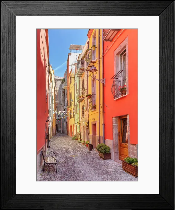 Framed Print : Old town of Bosa, Oristano district, Sardinia, Italy Framed Print : Old town of Bosa, Oristano district, Sardinia, Italy