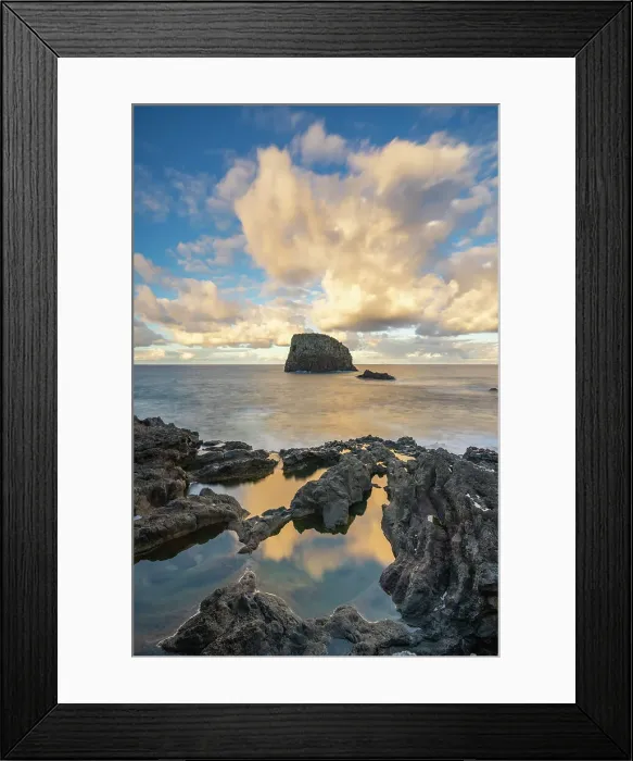 Framed Print : Seascape at coast of Porto da Cruz at sunset, Machico District, Madeira, Portugal Framed Print : Seascape at coast of Porto da Cruz at sunset, Machico District, Madeira, Portugal