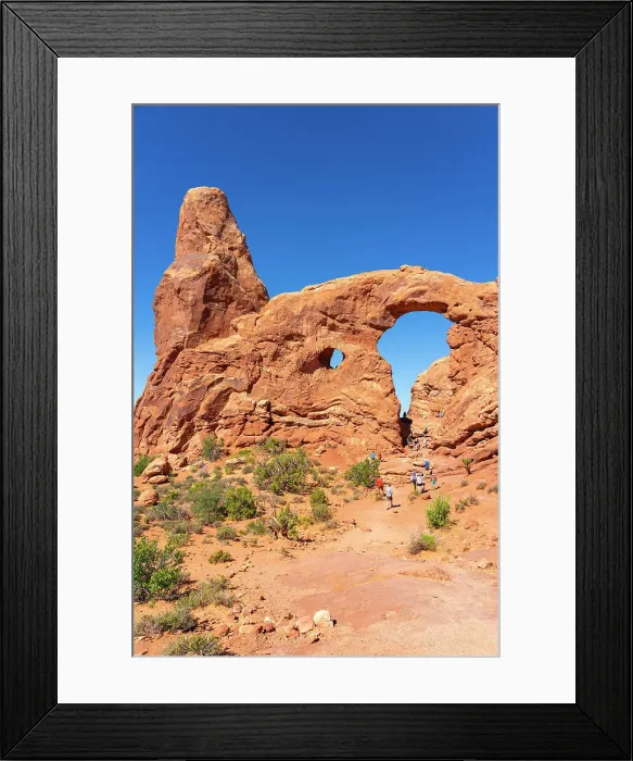 Framed Print : Rock formations at Turret Arch against clear sky, Arches National Park, Grand County, Utah, USA Framed Print : Rock formations at Turret Arch against clear sky, Arches National Park, Grand County, Utah, USA