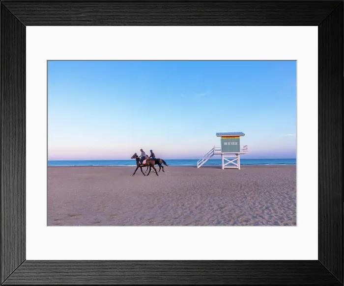 Framed Print : Horses and The Lifeguard Lookout Station on The Beach at Deauville, Calvados, Cote Fleurie, Deauville, Normandy, France Framed Print : Horses and The Lifeguard Lookout Station on The Beach at Deauville, Calvados, Cote Fleurie, Deauville, Normandy, France
