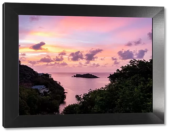 Pink sky at sunset, Galley Bay, Antigua, Antigua & Barbuda, Caribbean