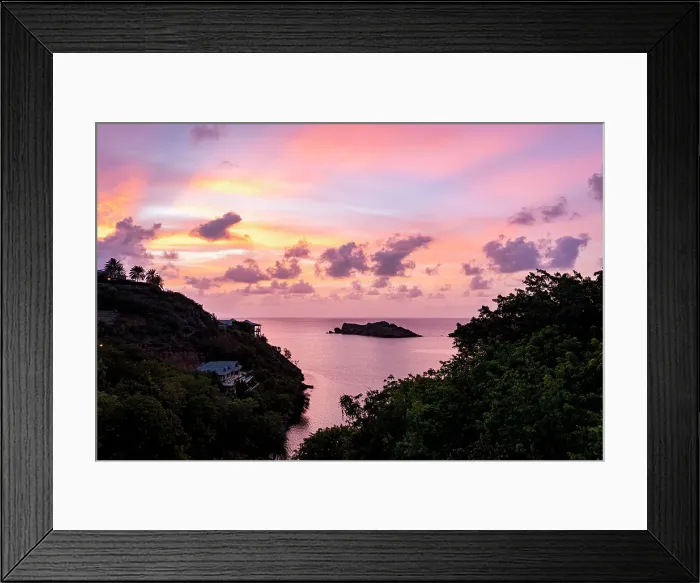 Framed Print : Pink sky at sunset, Galley Bay, Antigua, Antigua & Barbuda, Caribbean Framed Print : Pink sky at sunset, Galley Bay, Antigua, Antigua & Barbuda, Caribbean