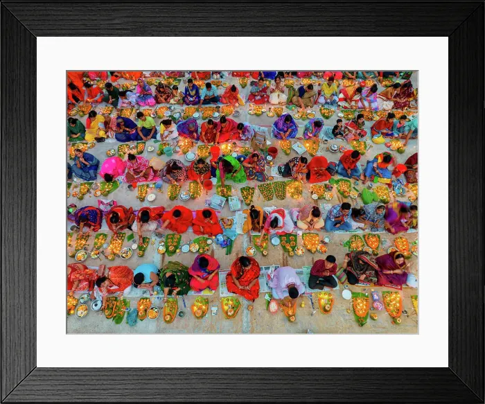 Framed Print : Aerial view of people at Rakher Upobash festival, Shri Shri Lokenath Brahmachari, Ashram temple, Dhaka, Bangladesh Framed Print : Aerial view of people at Rakher Upobash festival, Shri Shri Lokenath Brahmachari, Ashram temple, Dhaka, Bangladesh