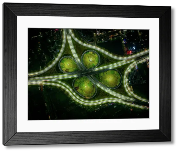 Framed Print : Aerial view of Bhanga four circle, a complex road intersection in Faridpur, Bangladesh Framed Print : Aerial view of Bhanga four circle, a complex road intersection in Faridpur, Bangladesh
