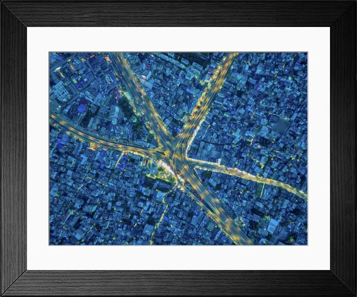 Framed Print : Aerial view of Jatrabari Gulistan Flyover junction road at night in Jatrabari Thana district in Dhaka city, Bangladesh Framed Print : Aerial view of Jatrabari Gulistan Flyover junction road at night in Jatrabari Thana district in Dhaka city, Bangladesh