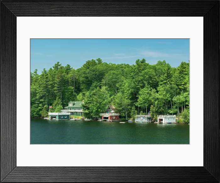 Framed Print : Cottage on Lake Rosseau Muskoka Country, Ontario, Canada