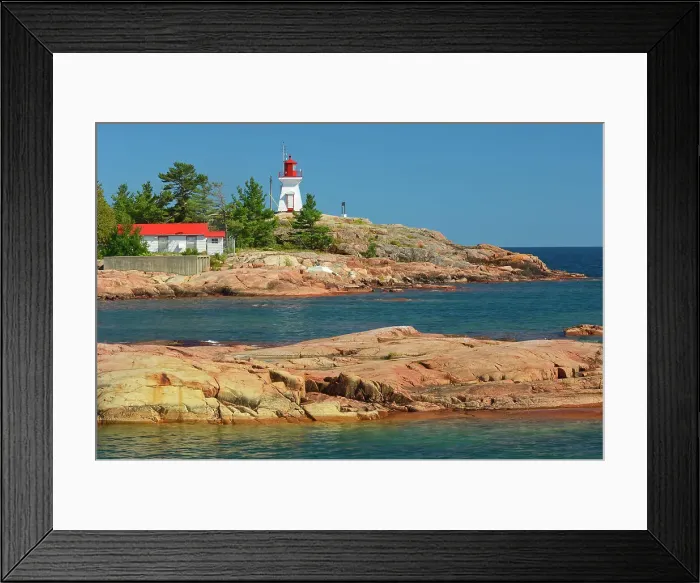 Framed Print : Killarney East Lighthouse on Red Rock Point of Georgian Bay (Lake Huron). Precambrian shield Killarney, Ontario, Canada Framed Print : Killarney East Lighthouse on Red Rock Point of Georgian Bay (Lake Huron). Precambrian shield Killarney, Ontario, Canada