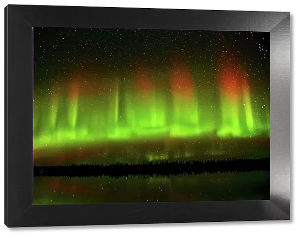 Northern lights or aurora borealis at Klotz Lake Longlac, Ontario, Canada
