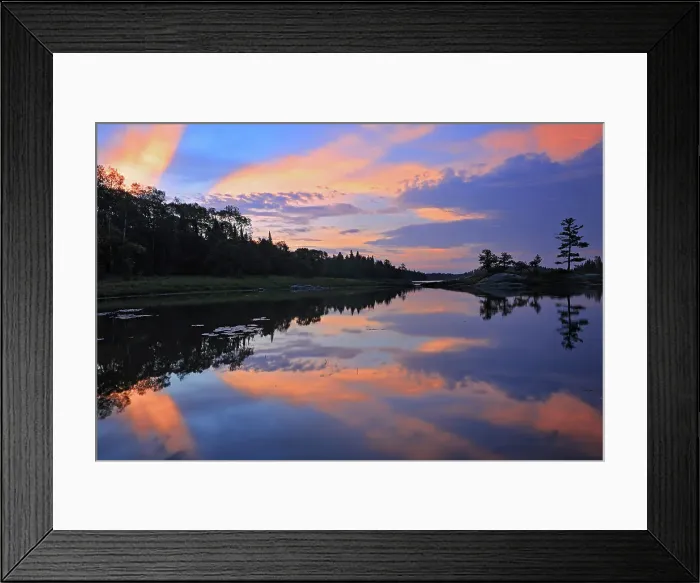 Framed Print : Clouds reflected in Middle Lake at dawn Kenora, Ontario, Canada Framed Print : Clouds reflected in Middle Lake at dawn Kenora, Ontario, Canada