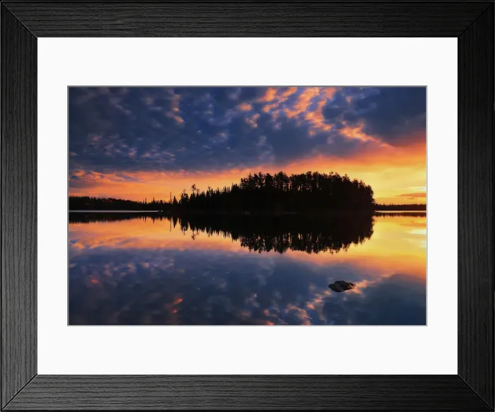 Framed Print : CLouds reflected on Fungus Lake at sunrise West of Wawa, Ontario, Canada Framed Print : CLouds reflected on Fungus Lake at sunrise West of Wawa, Ontario, Canada
