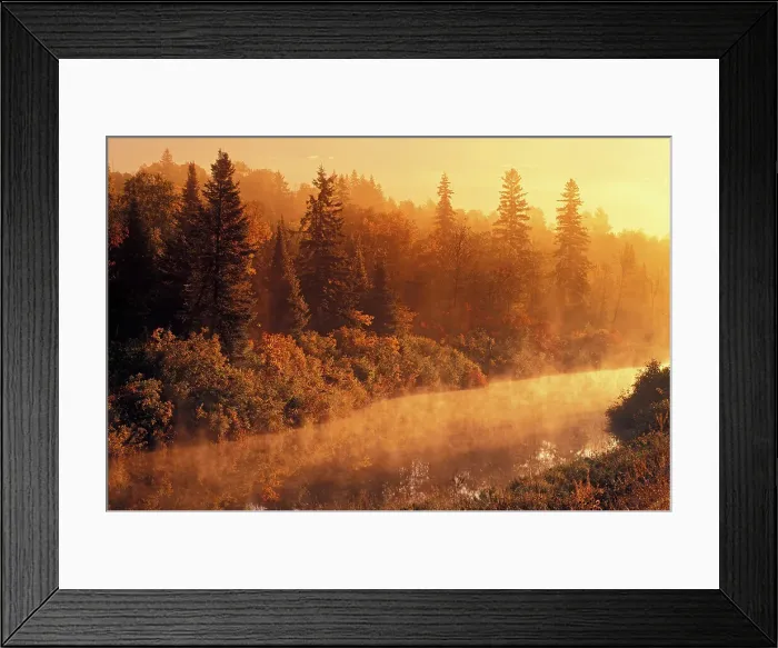 Framed Print : Veuve River in fog at sunrise near Hagar, Ontario, Canada Framed Print : Veuve River in fog at sunrise near Hagar, Ontario, Canada
