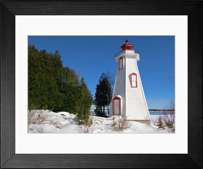 Framed Print : Lighthouse on Georgian Bay in winter Tobermory, Ontario, Canada Framed Print : Lighthouse on Georgian Bay in winter Tobermory, Ontario, Canada