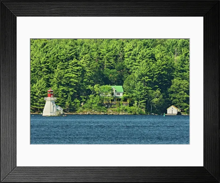 Framed Print : Lighthouse and cottage on Lake Rosseau, Near Rosseau, Ontario, Canada Framed Print : Lighthouse and cottage on Lake Rosseau, Near Rosseau, Ontario, Canada