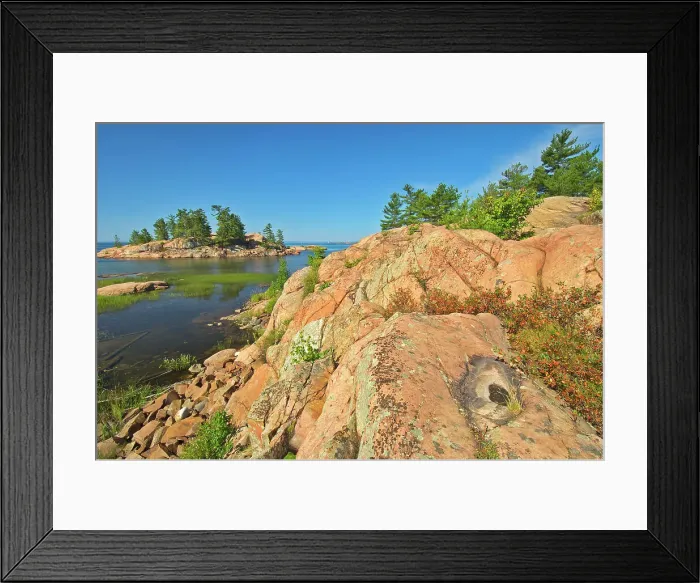Framed Print : Precambrian Shield rock on the Chikanishing Trail along Georgian Bay (Lake Huron) Killarney Provincial Park, Ontario, Canada Framed Print : Precambrian Shield rock on the Chikanishing Trail along Georgian Bay (Lake Huron) Killarney Provincial Park, Ontario, Canada