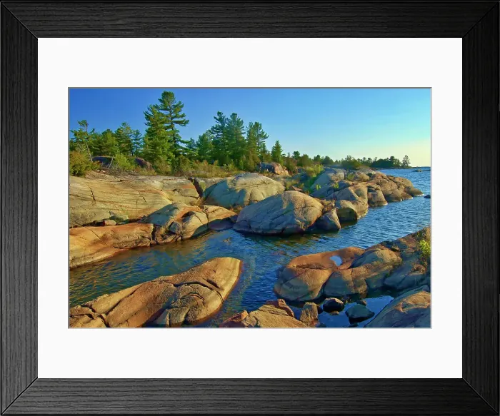 Framed Print : Forest and Precambrian Shield rock along Georgian Bay (Lake Huron) French River Provincial Park, Ontario, Canada Framed Print : Forest and Precambrian Shield rock along Georgian Bay (Lake Huron) French River Provincial Park, Ontario, Canada