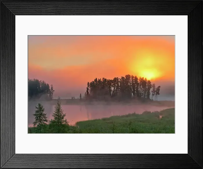 Framed Print : Fog at sunrise on Isabel Lake Kenora, Ontario, Canada Framed Print : Fog at sunrise on Isabel Lake Kenora, Ontario, Canada