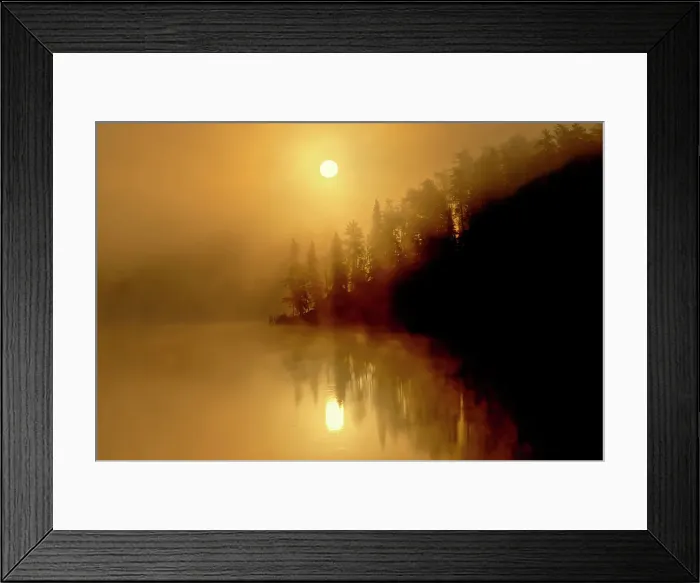 Framed Print : Fog at sunrise on Isabel Lake Kenora, Ontario, Canada Framed Print : Fog at sunrise on Isabel Lake Kenora, Ontario, Canada