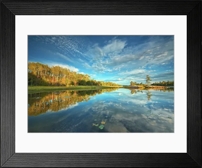 Framed Print : Clouds reflected in Middle Lake Kenora, Ontario, Canada Framed Print : Clouds reflected in Middle Lake Kenora, Ontario, Canada