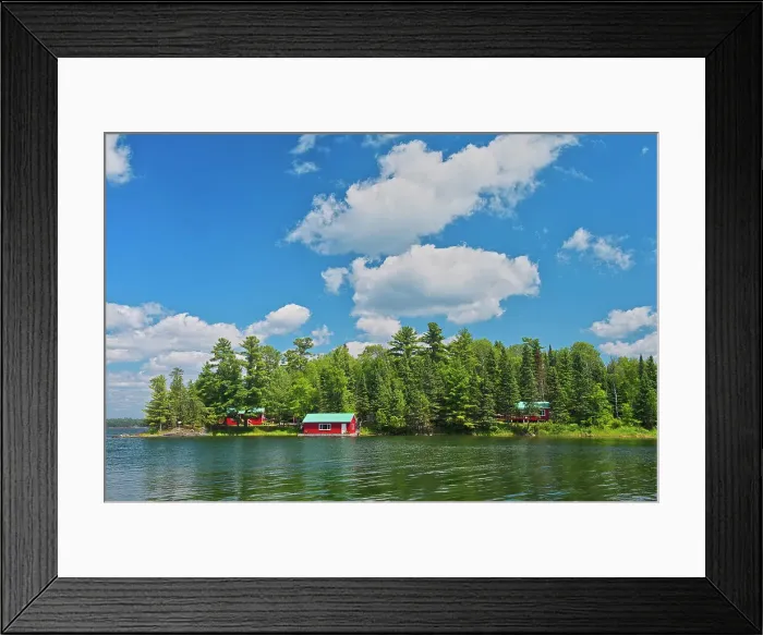Framed Print : Cottages on Regina Bay on Lake of the Woods Near Sioux Narrows, Ontario, Canada Framed Print : Cottages on Regina Bay on Lake of the Woods Near Sioux Narrows, Ontario, Canada