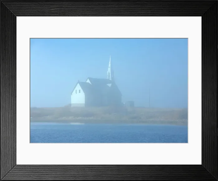 Framed Print : Church in fog on Long Lake Longlac, Ontario, Canada Framed Print : Church in fog on Long Lake Longlac, Ontario, Canada