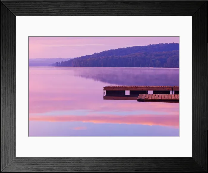 Framed Print : Dock and fog on Lake of Two Rivers Algonquin Provincial Park, Ontario, Canada Framed Print : Dock and fog on Lake of Two Rivers Algonquin Provincial Park, Ontario, Canada