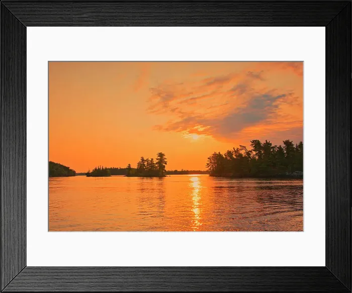 Framed Print : Sunrise on Lake of the Woods Kenora District, Ontario, Canada Framed Print : Sunrise on Lake of the Woods Kenora District, Ontario, Canada