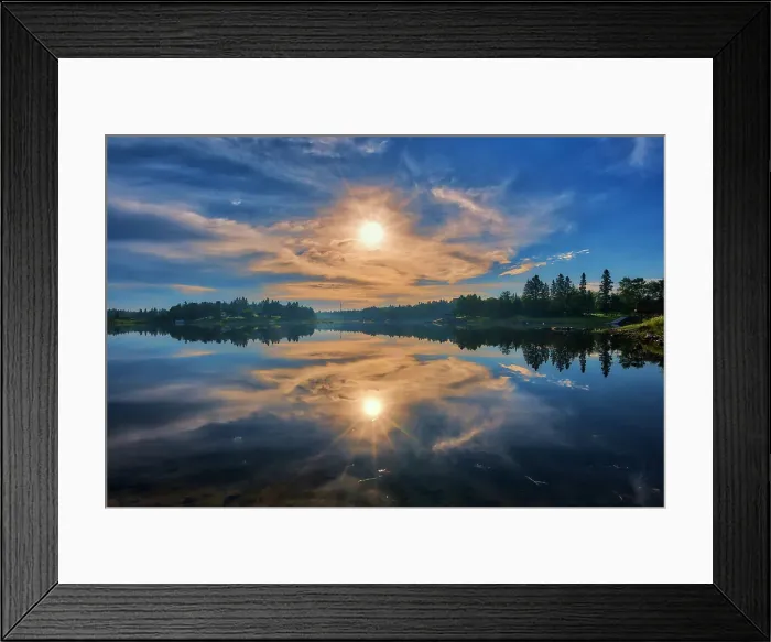 Framed Print : Clouds at sunrise reflected in Winnipeg River Kenora, Ontario, Canada Framed Print : Clouds at sunrise reflected in Winnipeg River Kenora, Ontario, Canada