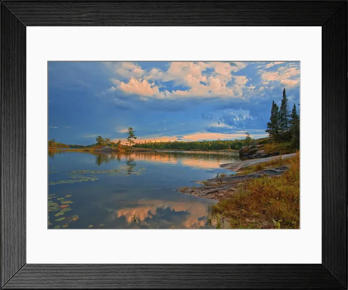 Framed Print : Middle Lake storm Kenora District, Ontario, Canada