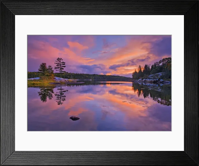 Framed Print : Reflection in Middle Lake at dusk Kenora, Ontario, Canada Framed Print : Reflection in Middle Lake at dusk Kenora, Ontario, Canada