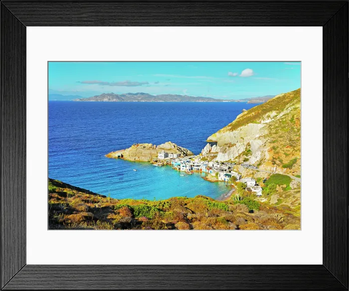 Framed Print : Firopotamos village, high angle view, Firopotamos, Milos Island, Cyclades Islands, Greece Framed Print : Firopotamos village, high angle view, Firopotamos, Milos Island, Cyclades Islands, Greece