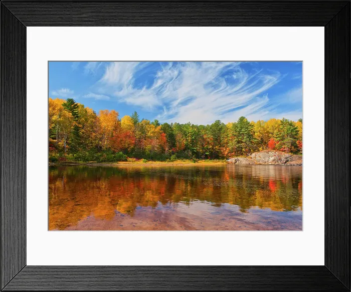 Framed Print : Reflection on the Aux Sables River in autumn Chutes Provincial Park, Ontario, Canada Framed Print : Reflection on the Aux Sables River in autumn Chutes Provincial Park, Ontario, Canada