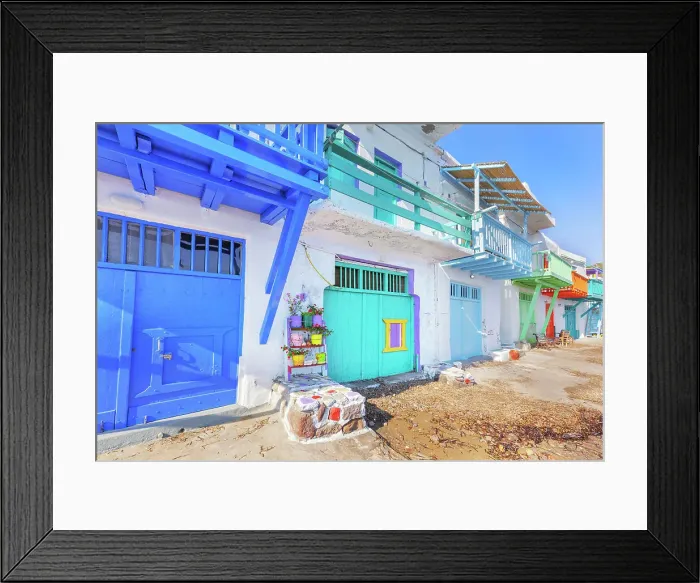 Framed Print : Colourful fishermen houses, Klima, Milos Island, Cyclades Islands, Greece Framed Print : Colourful fishermen houses, Klima, Milos Island, Cyclades Islands, Greece