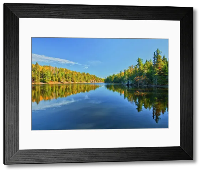 Framed Print : Reflection in autumn on Blindfold Lake. Storm Bay Road. Near Kenora, Ontario, Canada Framed Print : Reflection in autumn on Blindfold Lake. Storm Bay Road. Near Kenora, Ontario, Canada