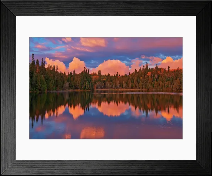Framed Print : Morning clouds reflected in Crozier Lake in Algoma District North of Lake Superior Provincial Park, Ontario, Canada Framed Print : Morning clouds reflected in Crozier Lake in Algoma District North of Lake Superior Provincial Park, Ontario, Canada